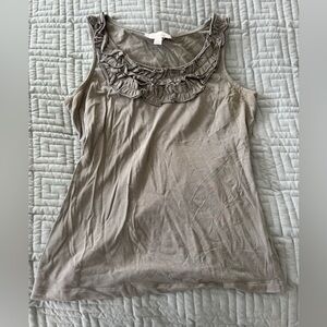 Lucy & Laurel Ruffled Tank Top - Taupe